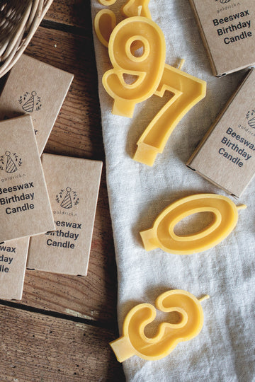 Handmade Beeswax Number Candle