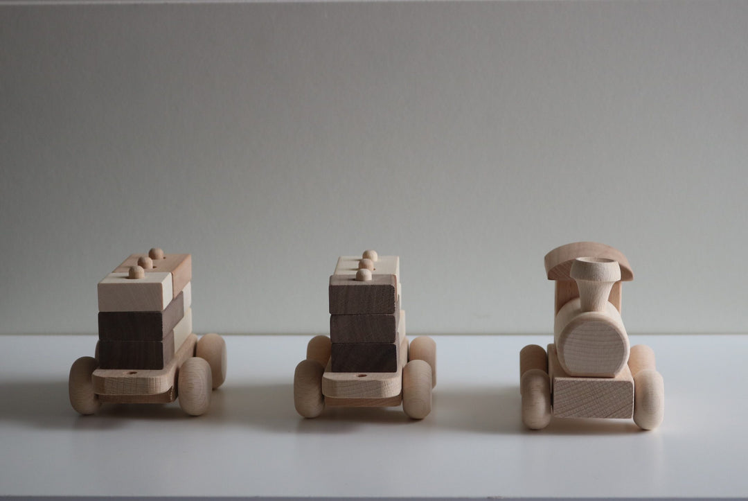 Handmade Wooden Vehicles | Train with Playing Blocks