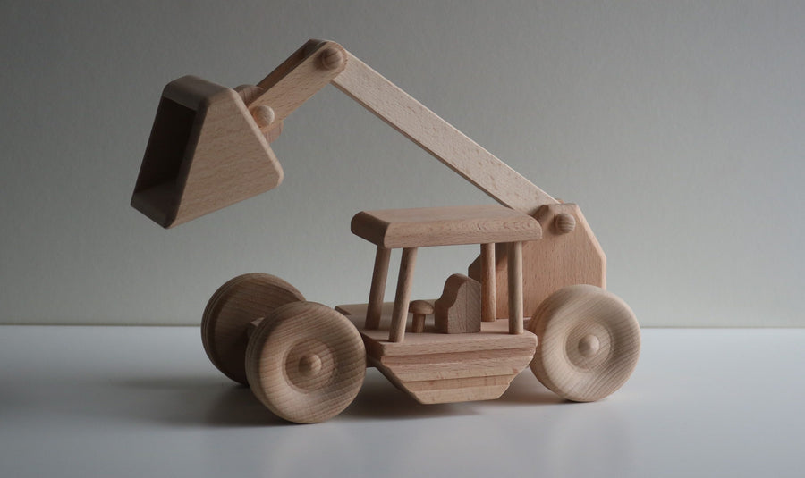 Handmade Wooden Vehicles | Digger with a Bucket - Moo Like a Monkey