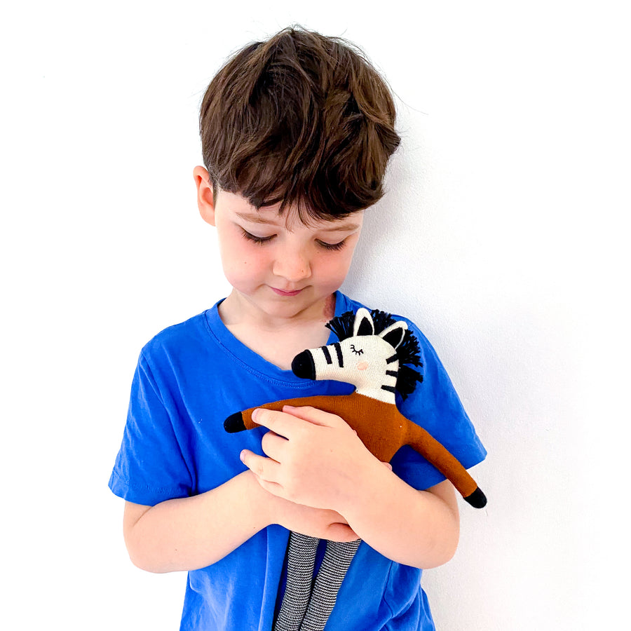 Sophie Home | Knitted Zebra With Ginger Jumper - Moo Like a Monkey
