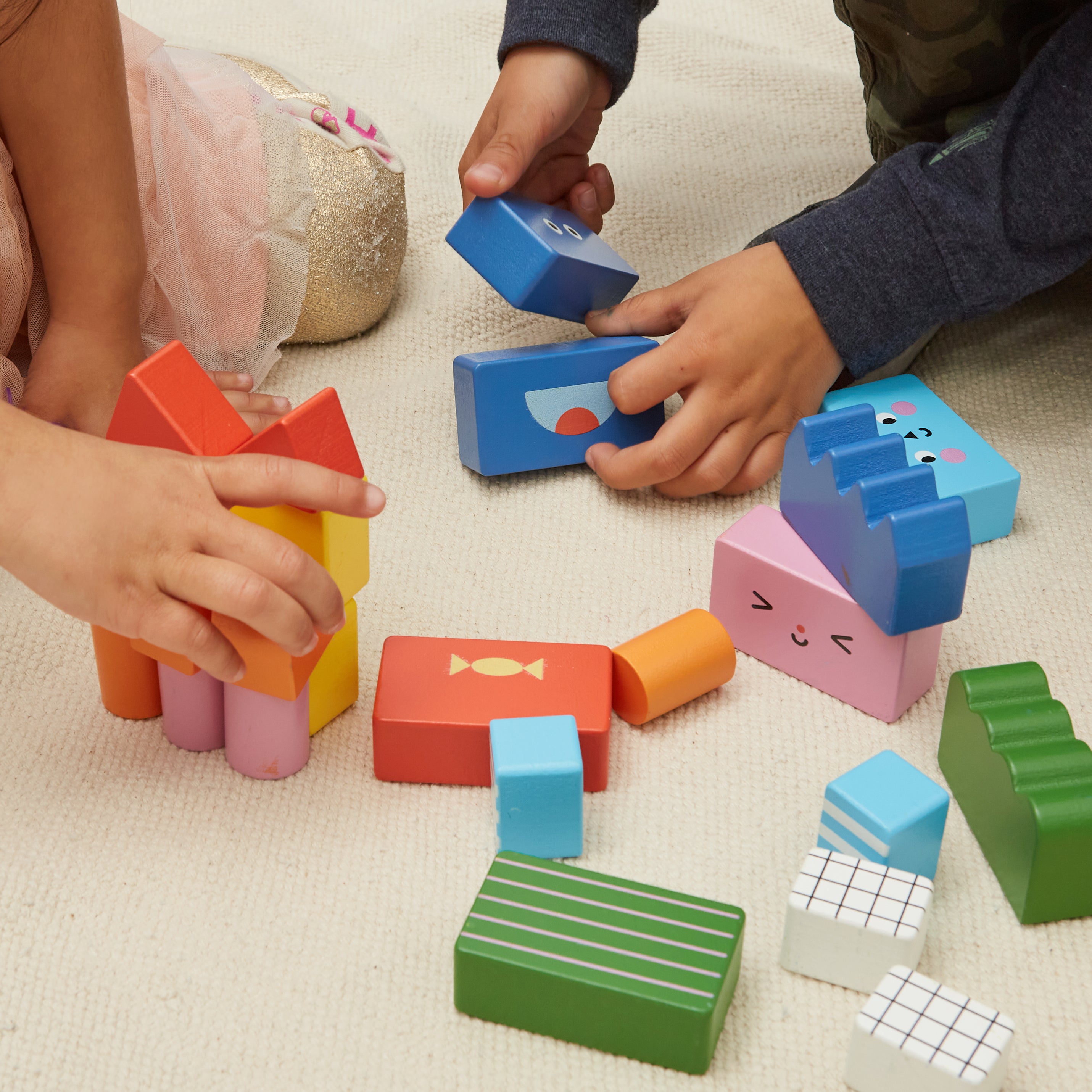 Stack & Mix Wooden Building Blocks - Moo Like a Monkey