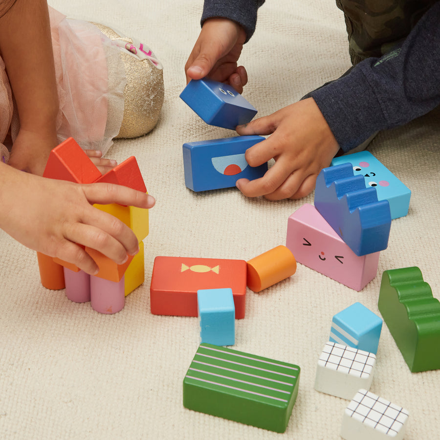 Stack & Mix Wooden Building Blocks - Moo Like a Monkey