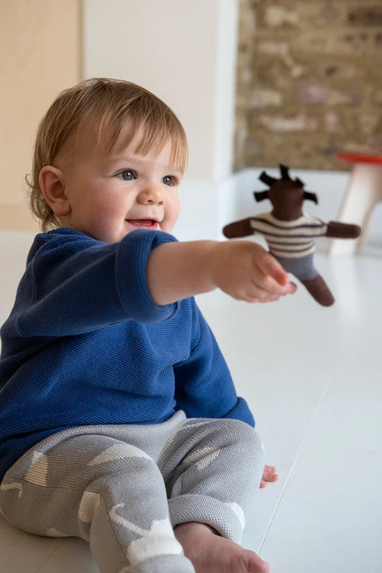 Sophie Home | Buddy Rattle With Blue Shorts - Moo Like a Monkey