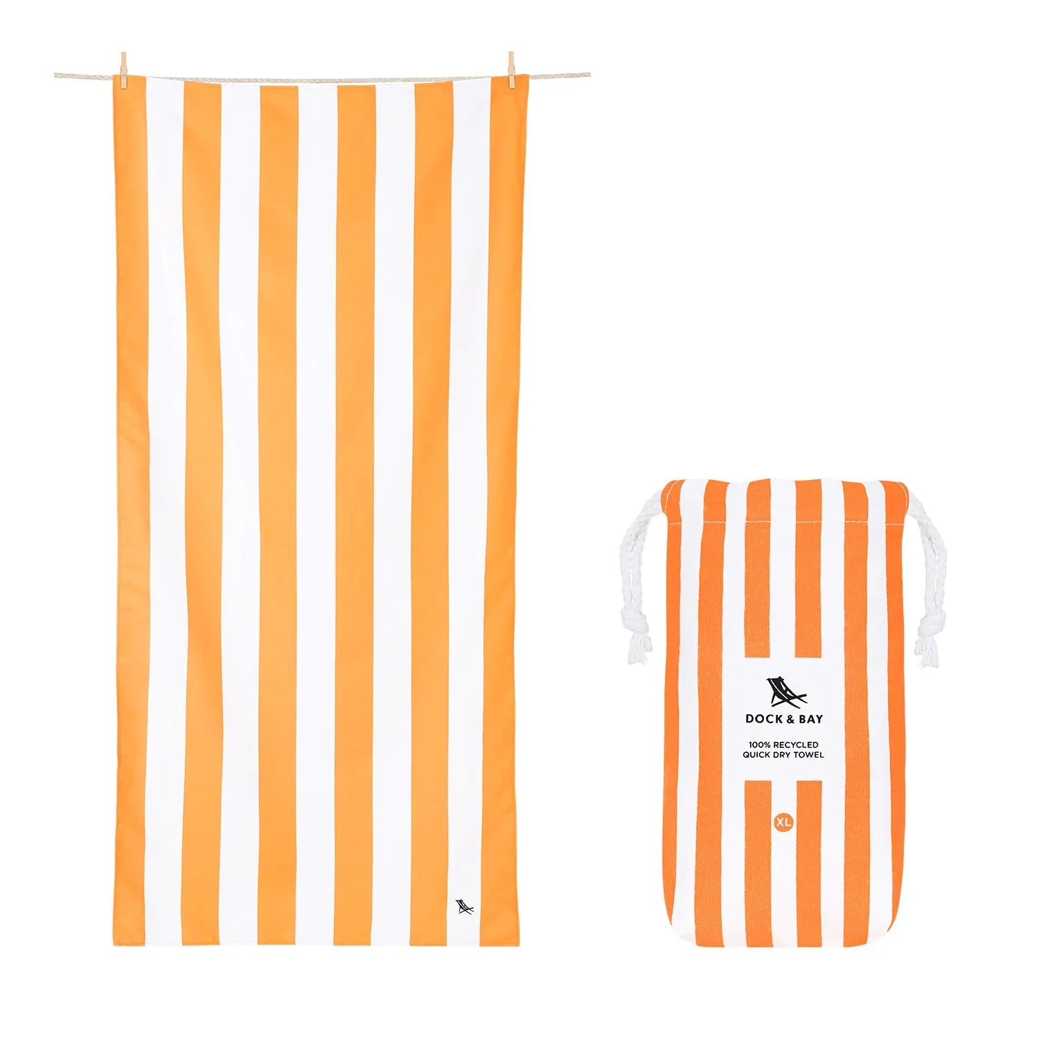 Dock and Bay Quick Dry Towel | Ipanema Orange (X Large) - Moo Like a Monkey