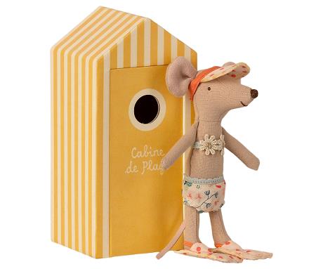 Maileg | Beach Hut Mouse - Big Sibling with Floral Swimwear - Moo Like a Monkey