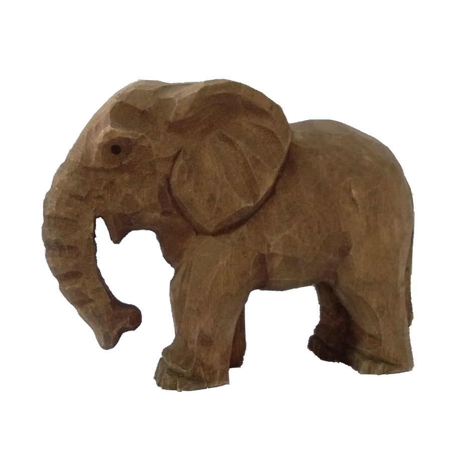 Hand Carved Wooden Animal | Elephant Calf - Moo Like a Monkey
