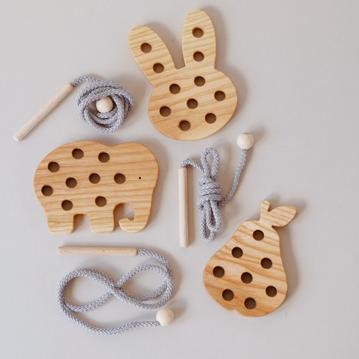 Ash Wooden Lacing Toys - Moo Like a Monkey