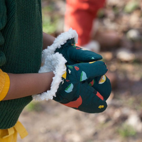 Little Green Radicals | Sherpa Lined Mittens - Windy Day
