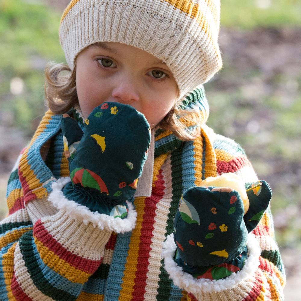 Little Green Radicals | Sherpa Lined Mittens - Windy Day