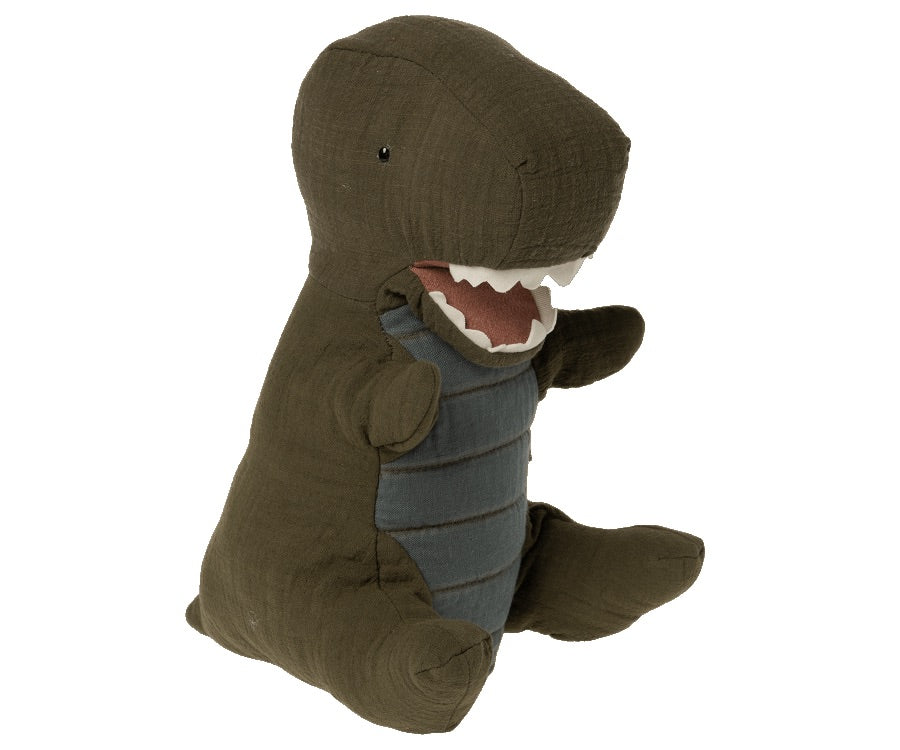 Maileg | Linen Dinosaur Handpuppet - Dark Green