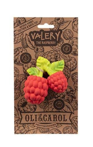 Natural Rubber Teether | Valery the Raspberry - Moo Like a Monkey