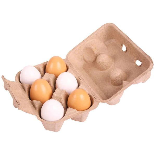 Wooden Eggs in Carton