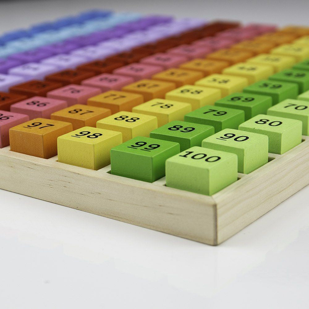 Wooden Number Tray | Rainbow